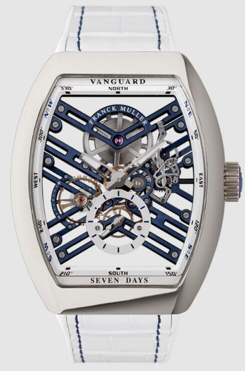 Buy Franck Muller VANGUARD 7 DAYS POWER RESERVE SKELETON Replica Watch for sale Cheap Price V45S6SQTJ ACBL